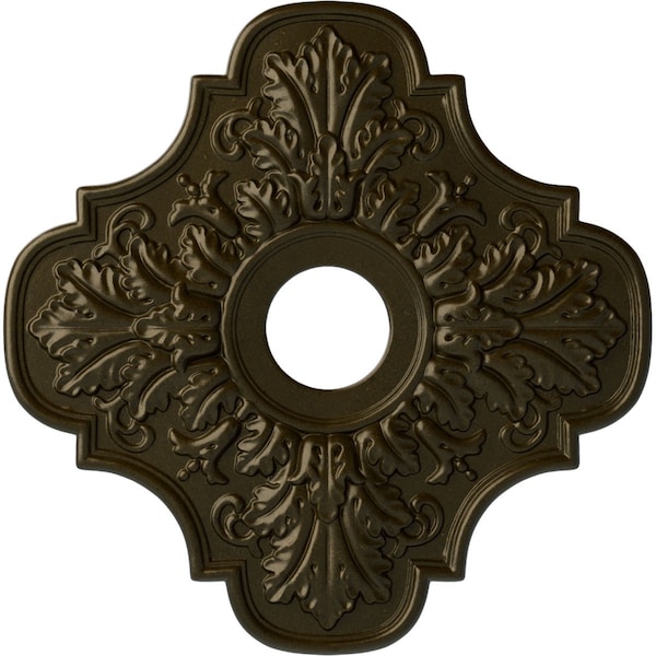 Ekena Millwork Peralta Ceiling Medallion (Fits Canopies up to 4 5/8"), 17 3/4"OD x 3 1/8"ID x 1"P, Green Gold CM17PEGGS - main